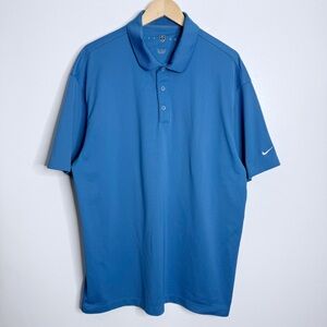 Nike Golf Fit Dry Collared Polo Shirt‎ Blue Textured Athletic Sport Size X-Large